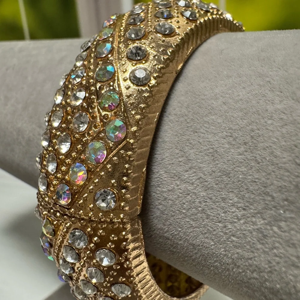 Boutique Gold Crystal Bangle Bracelet - Picture 7 of 17
